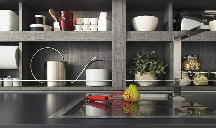 Open shelves allow you to decorate with your kitchenware