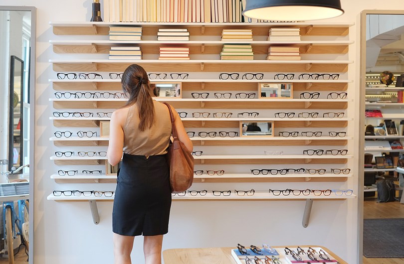 Shelving designed and built by Fort Standard for Warby Parker