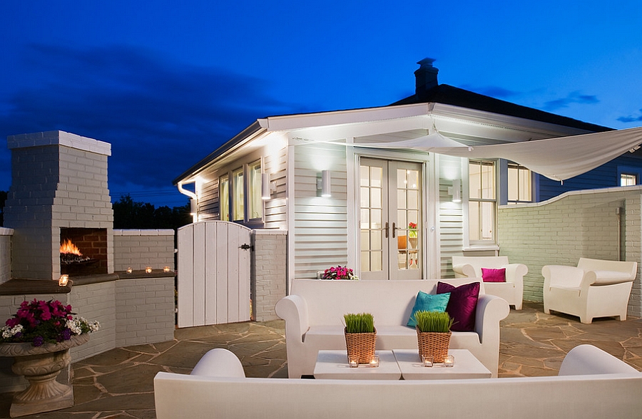 Stylish sofa extends the living space outdoors [Design: Anthony Wilder Design/Build]