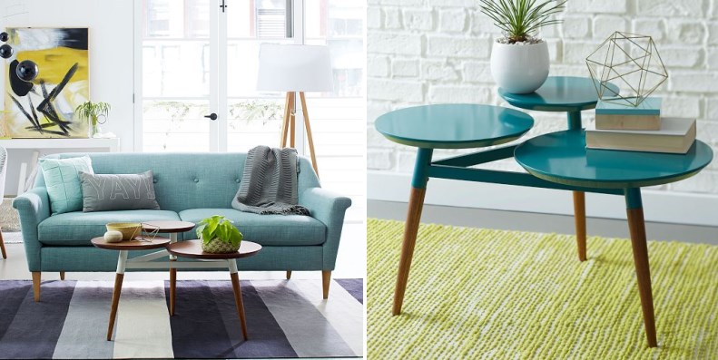 Teal and gold selections from West Elm