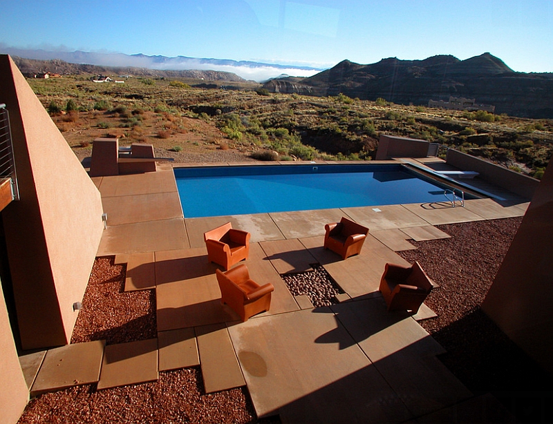 Polyethylene Bubble Club Chairs are an ideal choice as outdoor decor [Design: GMK Architecture]