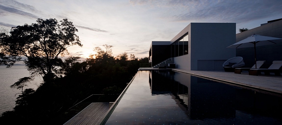 View of the Sunset at the posh private residence in Phuket from the private deck