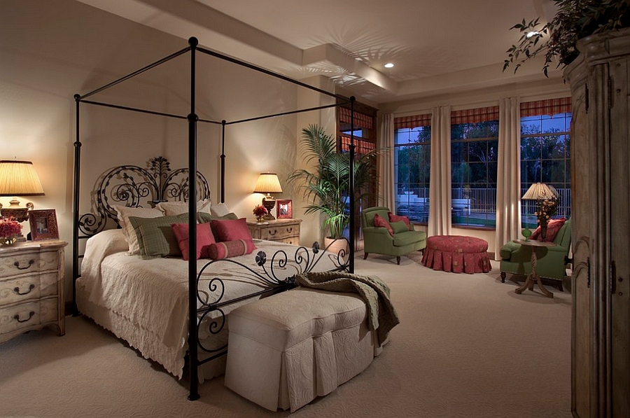 A bed that steals the show in the Mediterranean style room! [Design: Ernesto Garcia Design]