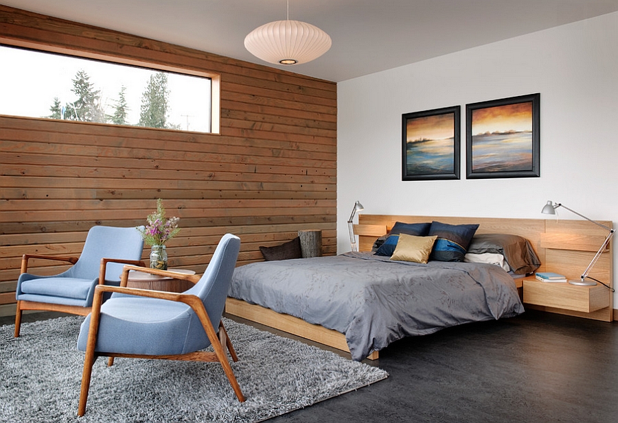 An industrial bedroom with a more modern, softer vibe