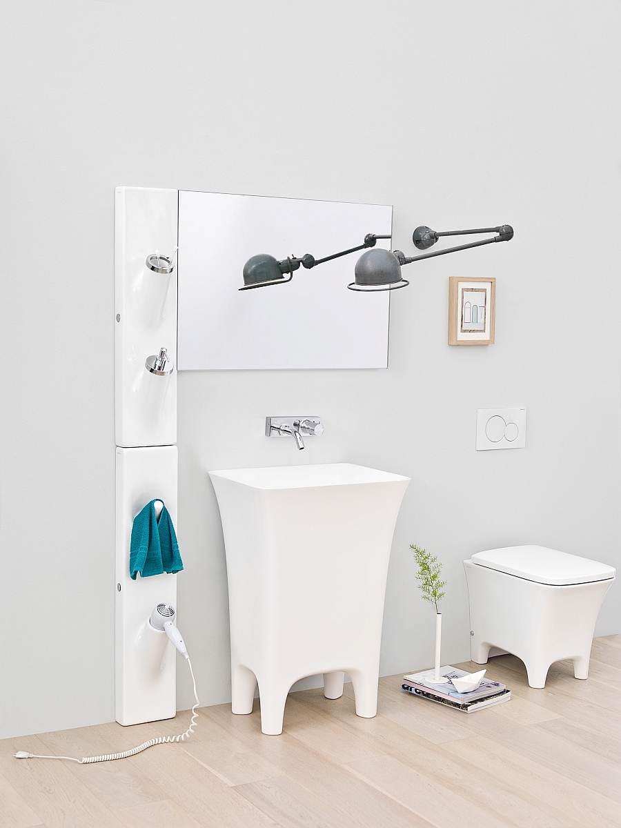 Barra in ceramic Sotto Sopra combined with washbasin from the Cow Series