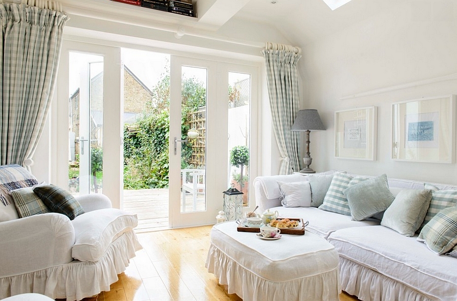 Beach style living room with feminine flair!