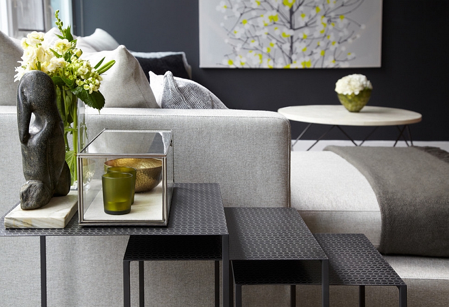 Beautiful nesting tables add a whole new dimension to the living room! [Lisa Petrole Photography / Lux Design]