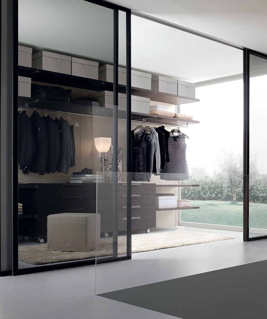 Chic sliding glass doors for the modern walk-in closet