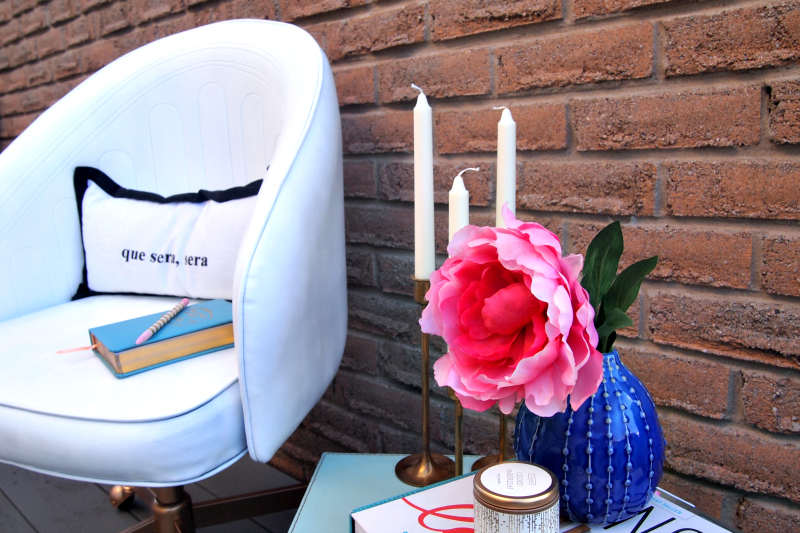 Chic white DIY painted leather chair