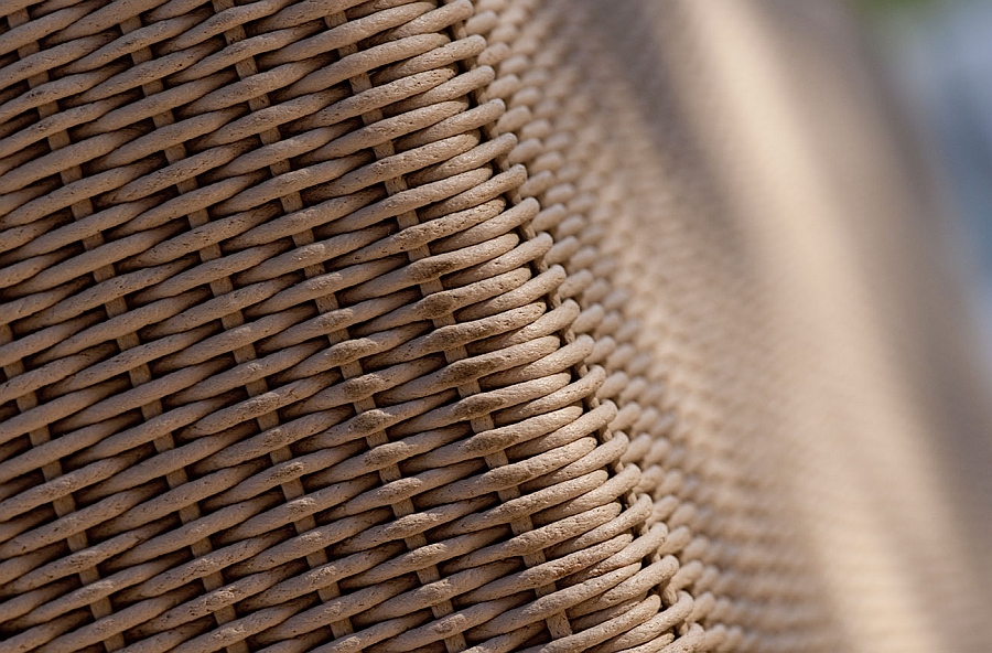 Closer look at the intricate woven pattern of the Terra Collection