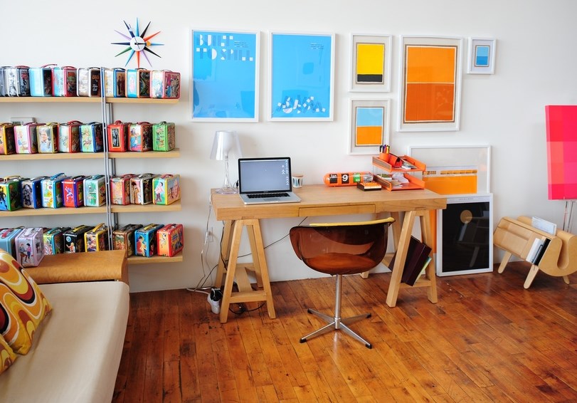 Colorful modern workspace