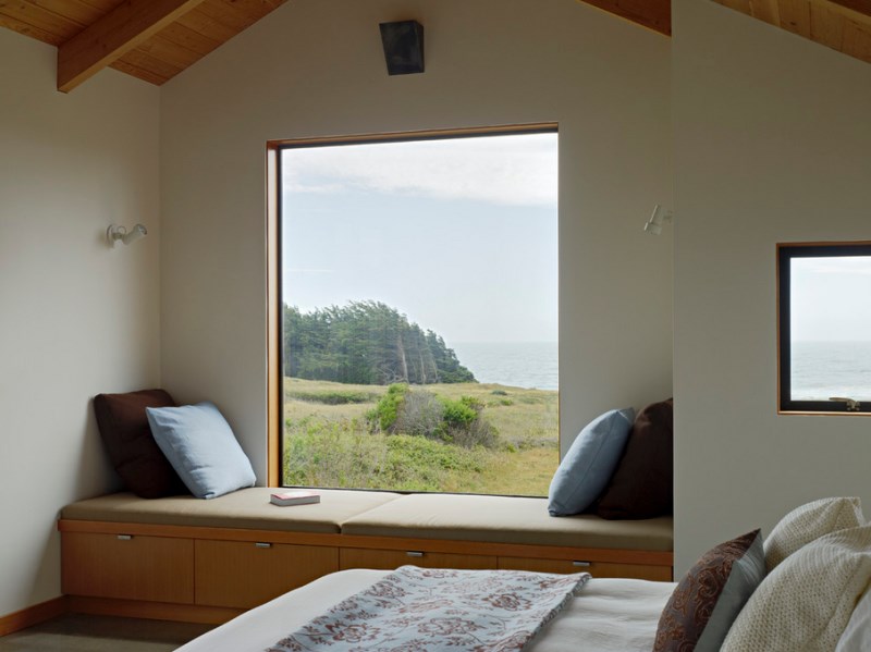 Contemporary bedroom with a view