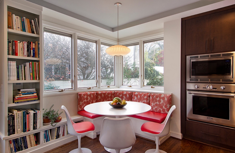 kitchen design with corner windows