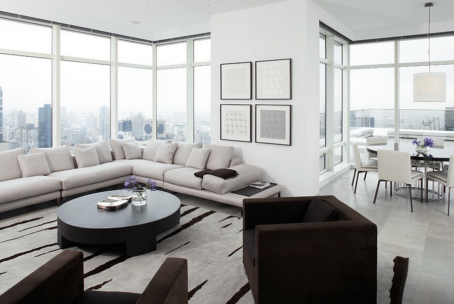 Couch in the corner and the window give the room an organized look [Design: Magdalena Keck Interior Design]