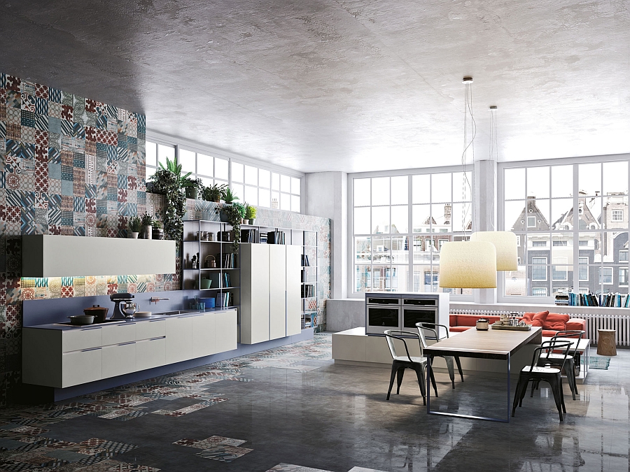 Customized kitchen design with inimitable backdrop and sleek decor units