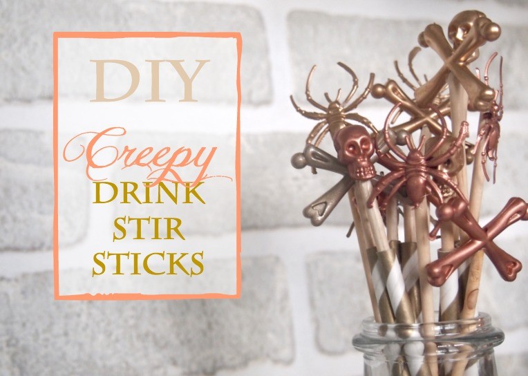 DIY Creepy Halloween Drink Stir Sticks Idea