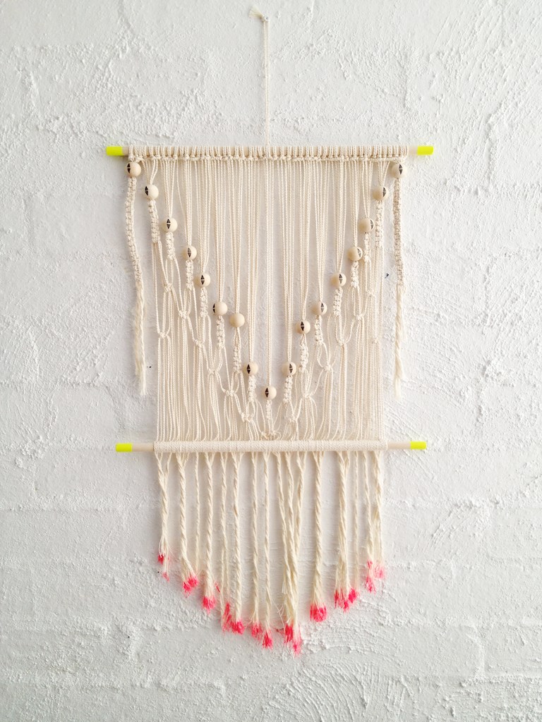 DIY macrame with neon touches