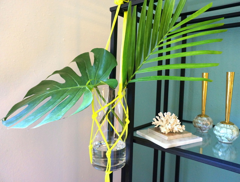 DIY neon hanging vase