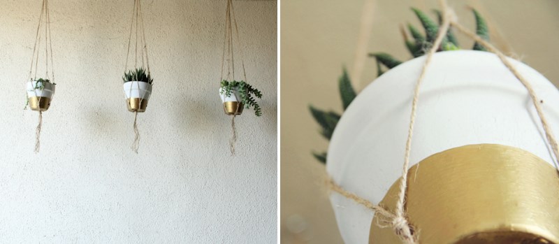 DIY painted hanging planters