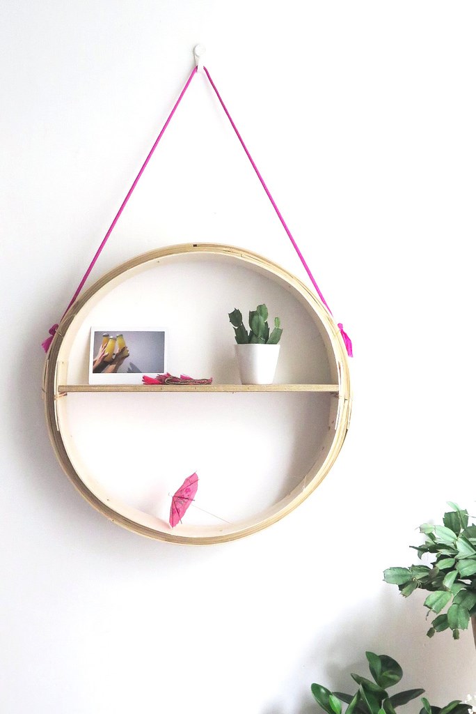 DIY round hanging shelf from A Pair & a Spare