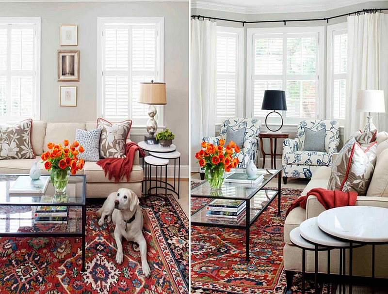 Dashing nesting side tables with a white top [Design: TerraCotta Properties]