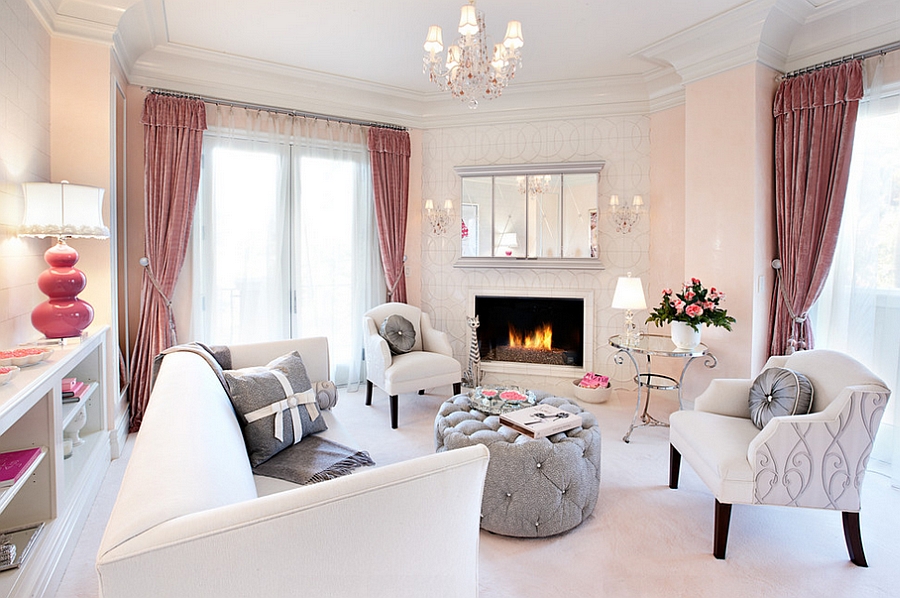 Eclectic and tasteful living room with a warm glow! [Design: Tara Dudley Interiors]