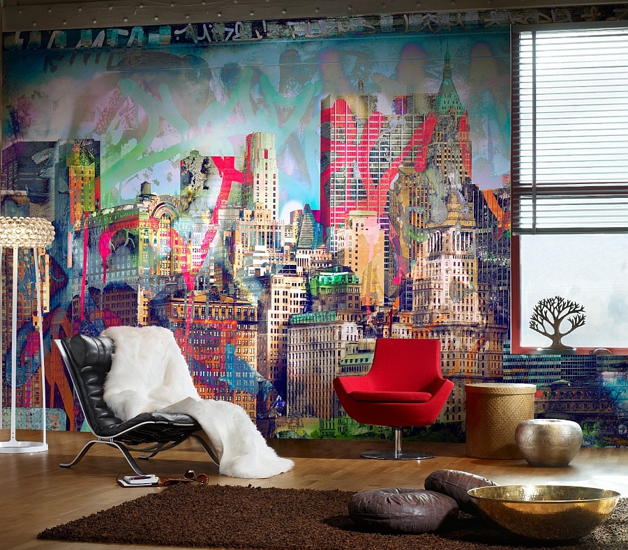 graffiti interiors, home art, murals and decor ideas