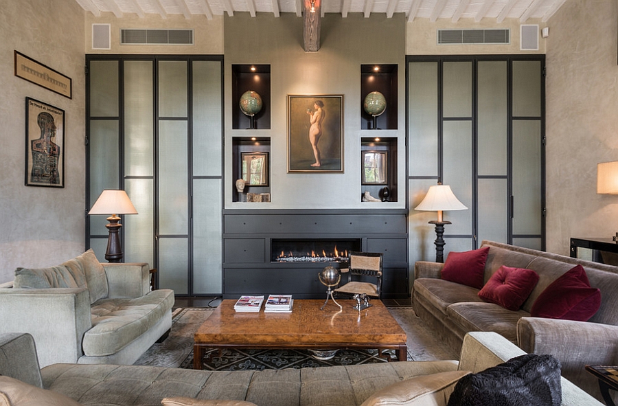 Fireplace becomes the focal point of this Tuscany Residence