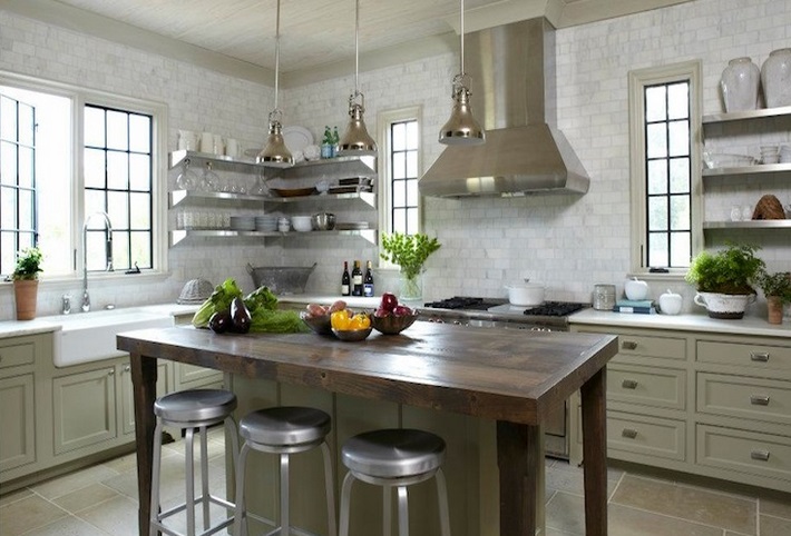 Modern Stainless Kitchen Shelves