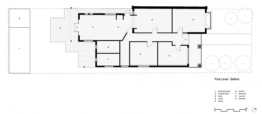 Floor plan of the Elwood House before renovation