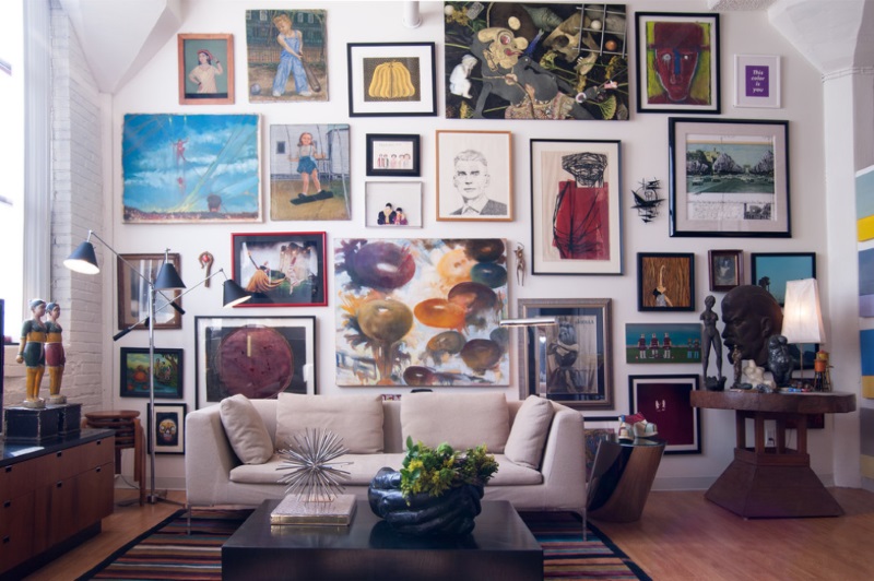 Floor-to-ceiling gallery wall