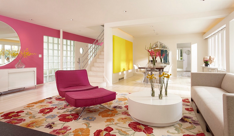 Floral patterns, bold colors balance the masculine and feminine [Design: Peterssen/Keller Architecture]