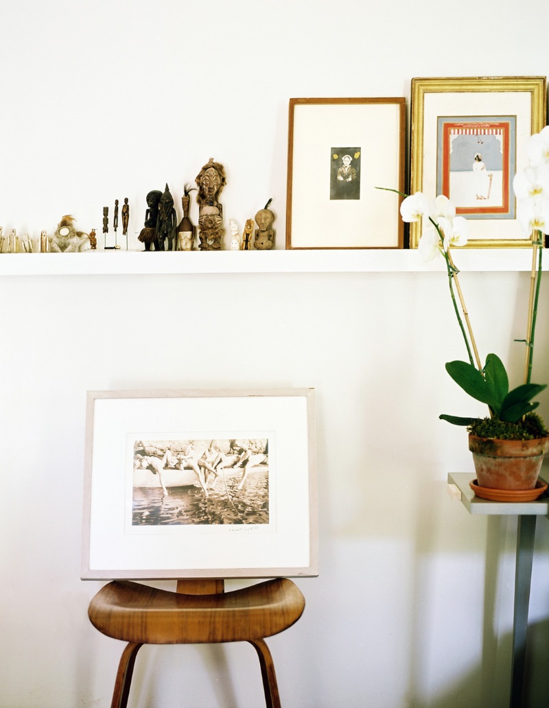 Gallery wall with art and mementos