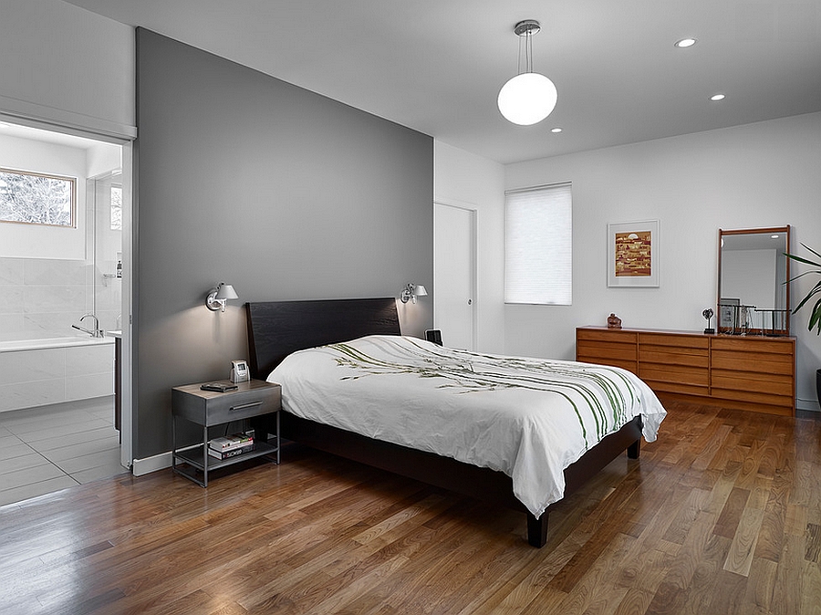 Give your bedroom a classy makeover with grey accent wall [Design: Richlyn Custom Homes]