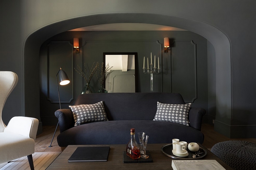 Gorgeous couch steals the show in the elegant living room