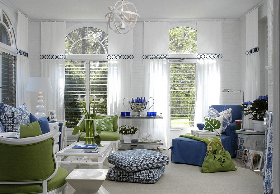 Gorgeous family room looks both relaxed and exciting