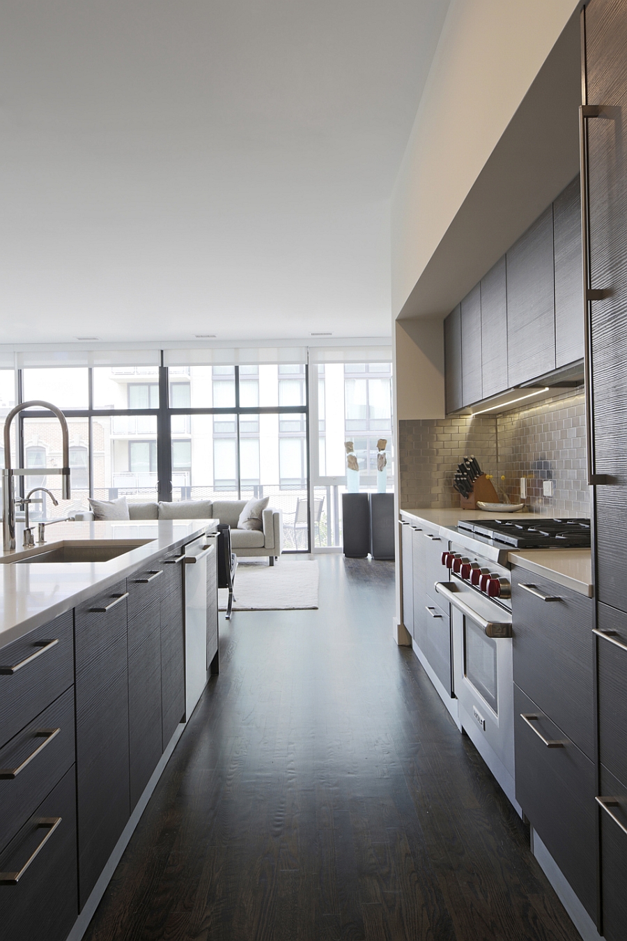 Kitchen island and workstation make maximum use of limited space