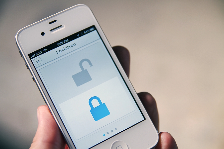 Lockitron iPhone app used to control the smart lock