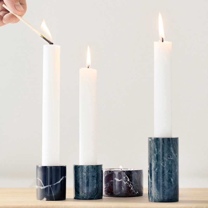 Marble candleholders from Ferm Living