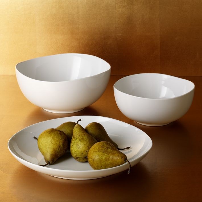 Modern white tableware from West Elm