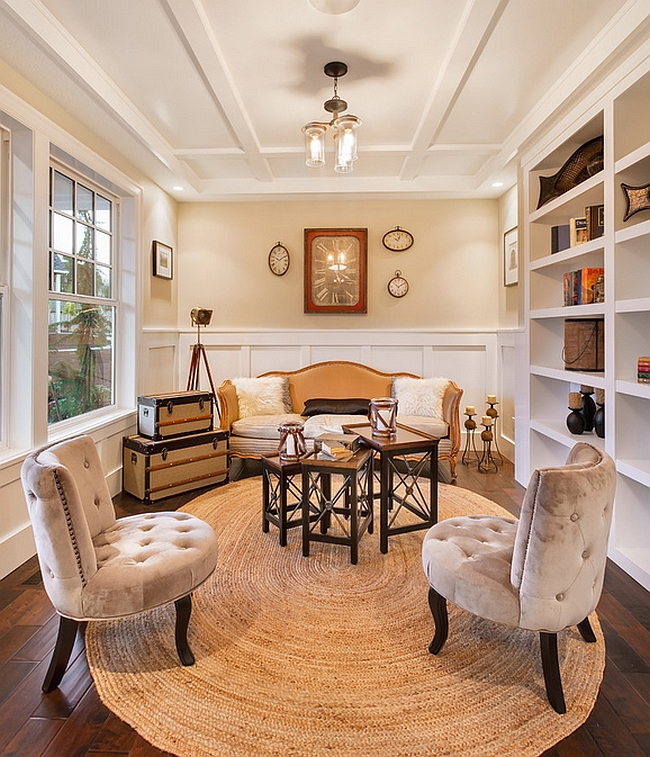 Nesting tables arranged in an arc to shape a special coffee table!