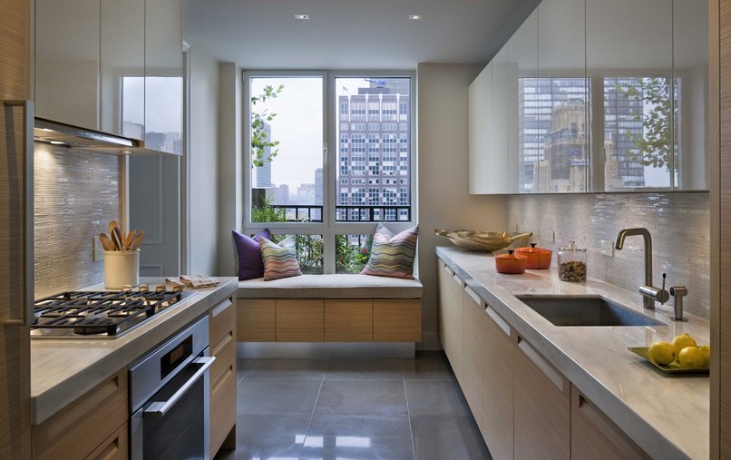 New York kitchen with a window seat
