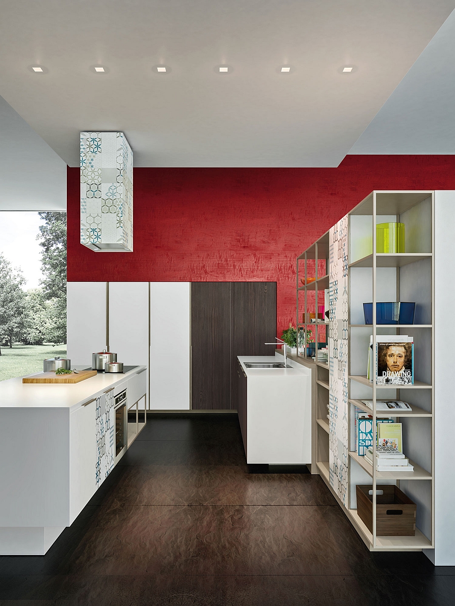 Open storage system in aluminum for the trendy modern kitchen