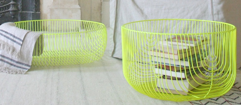 Powder coated iron baskets from Bend