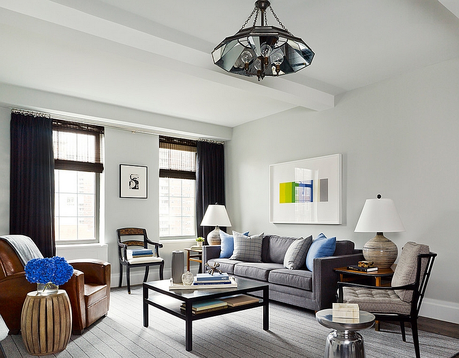 Refreshing and airy living room with an uncluttered, masculine vibe