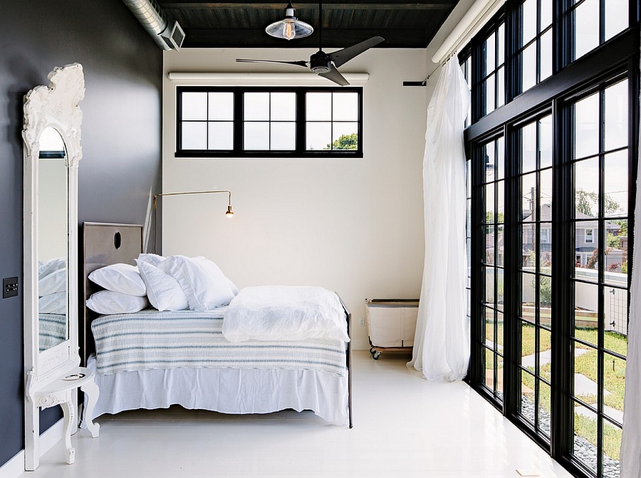 Relaxing industrial bedroom with contemporary appeal