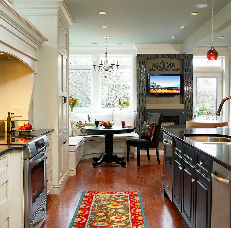 Shape a small dining space in the kitchen corner