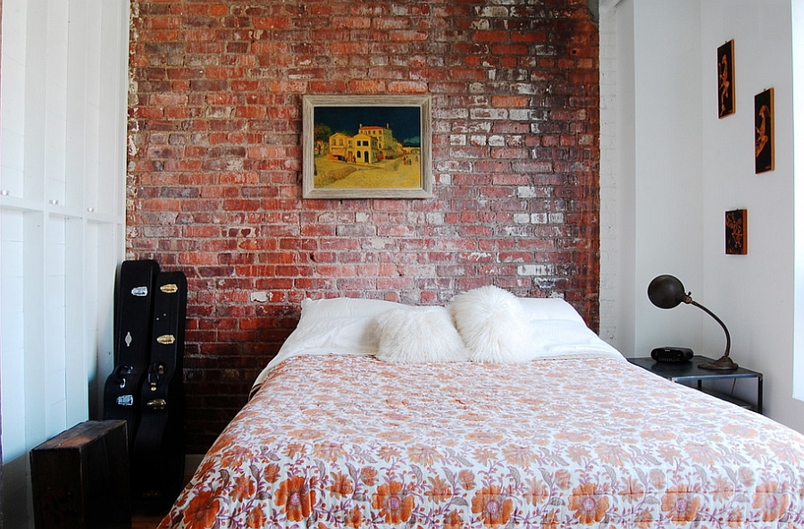 Small bedroom design idea with trendy industrial style [Photography: Corynne Pless ]