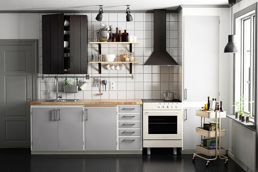 Smart modern kitchen with Ikea prodcuts composed using CG