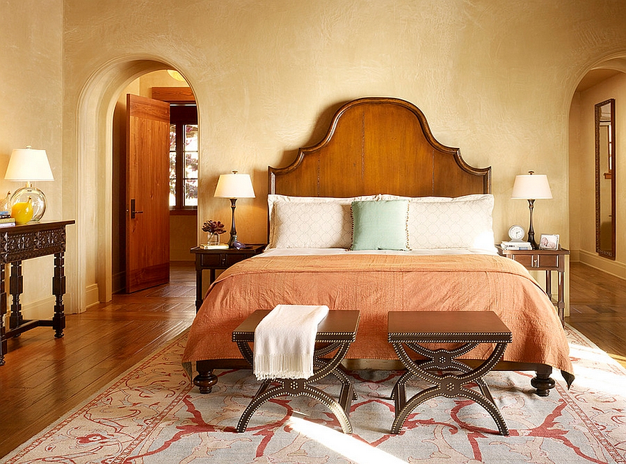 Soothing bedroom with warm earthen tones